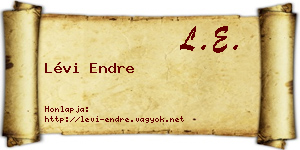 Lévi Endre névjegykártya